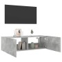 Mueble de TV de pared con luces LED gris hormigón 100x35x31 cm en Muebles TV | Comprar online en Foru.es