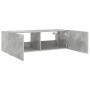 Mueble de TV de pared con luces LED gris hormigón 100x35x31 cm en Muebles TV | Comprar online en Foru.es