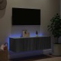 Mueble de TV de pared con luces LED gris Sonoma 100x35x31 cm en Muebles TV | Comprar online en Foru.es