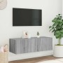 Mueble de TV de pared con luces LED gris Sonoma 100x35x31 cm en Muebles TV | Comprar online en Foru.es