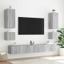 Mueble de TV de pared con luces LED gris Sonoma 100x35x31 cm en Muebles TV | Comprar online en Foru.es