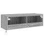Mueble de TV de pared con luces LED gris Sonoma 100x35x31 cm en Muebles TV | Comprar online en Foru.es