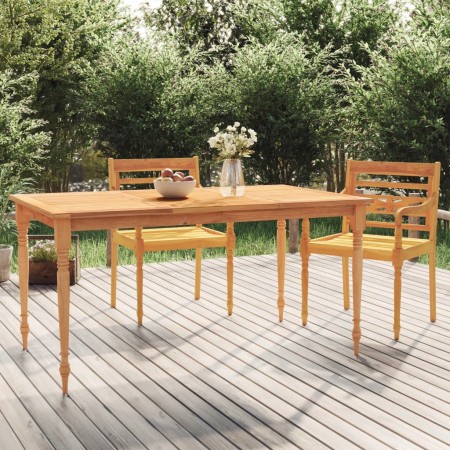 Mesa Batavia madera maciza de teca 150x90x75 cm de vidaXL, Mesas de jardín - Ref: Foro24-319165, Precio: 238,33 €, Descuento: %