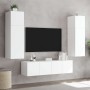 Mueble de TV de pared con luces LED blanco 60x35x41 cm en Muebles TV | Comprar online en Foru.es