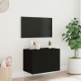 Mueble de TV de pared con luces LED negro 60x35x41 cm en Muebles TV | Comprar online en Foru.es