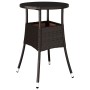 Mesa de jardín vidrio templado ratán sintético marrón Ø60x75 cm de vidaXL, Mesas de jardín - Ref: Foro24-310599, Precio: 61,5...