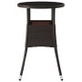 Mesa de jardín vidrio templado ratán sintético marrón Ø60x75 cm de vidaXL, Mesas de jardín - Ref: Foro24-310599, Precio: 61,5...