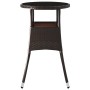 Mesa de jardín vidrio templado ratán sintético marrón Ø60x75 cm de vidaXL, Mesas de jardín - Ref: Foro24-310599, Precio: 61,5...