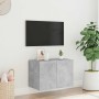 Mueble de TV de pared con luces LED gris hormigón 60x35x41 cm en Muebles TV | Comprar online en Foru.es