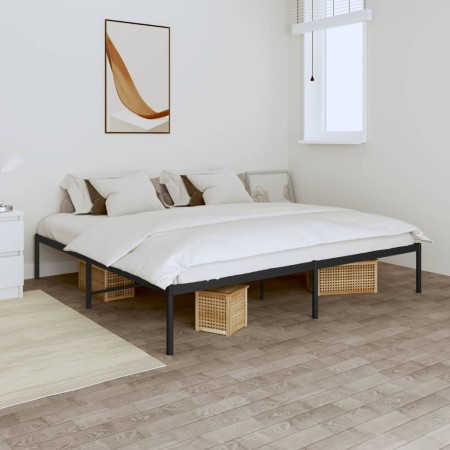 Estructura de cama de metal negro 180x200 cm de vidaXL, Camas y somieres - Ref: Foro24-350850, Precio: 98,57 €, Descuento: %