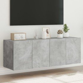 Muebles TV de pared luces LED 2 uds gris hormigón 60x35x41 cm en Muebles TV | Comprar online en Foru.es