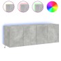 Muebles TV de pared luces LED 2 uds gris hormigón 60x35x41 cm en Muebles TV | Comprar online en Foru.es