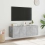 Muebles TV de pared luces LED 2 uds gris hormigón 60x35x41 cm en Muebles TV | Comprar online en Foru.es
