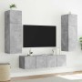 Muebles TV de pared luces LED 2 uds gris hormigón 60x35x41 cm en Muebles TV | Comprar online en Foru.es