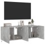 Muebles TV de pared luces LED 2 uds gris hormigón 60x35x41 cm en Muebles TV | Comprar online en Foru.es