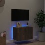 Mueble de TV de pared con luces LED roble ahumado 60x35x41 cm en Muebles TV | Comprar online en Foru.es