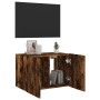 Mueble de TV de pared con luces LED roble ahumado 60x35x41 cm en Muebles TV | Comprar online en Foru.es