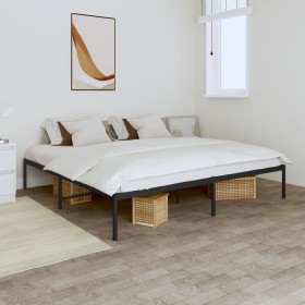 Estructura de cama de metal negro 183x213 cm de vidaXL, Camas y somieres - Ref: Foro24-350851, Precio: 101,81 €, Descuento: %