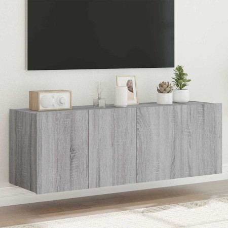 Muebles TV de pared con luces LED 2 uds gris Sonoma 60x35x41 cm en Muebles TV | Comprar online en Foru.es