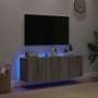 Muebles TV de pared con luces LED 2 uds gris Sonoma 60x35x41 cm en Muebles TV | Comprar online en Foru.es