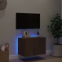 Mueble de TV de pared con luces LED marrón roble 60x35x41 cm en Muebles TV | Comprar online en Foru.es