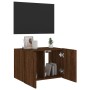 Mueble de TV de pared con luces LED marrón roble 60x35x41 cm en Muebles TV | Comprar online en Foru.es