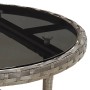 Mesa de jardín vidrio templado y ratán sintético gris Ø60x75 cm de vidaXL, Mesas de jardín - Ref: Foro24-310600, Precio: 62,3...