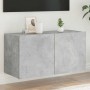 Mueble de TV de pared con luces LED gris hormigón 80x35x41 cm en Muebles TV | Comprar online en Foru.es