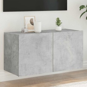 Mueble de TV de pared con luces LED gris hormigón 80x35x41 cm en Muebles TV | Comprar online en Foru.es