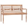 Banco Batavia madera de teca maciza blanco lavado 120 cm de vidaXL, Bancos de jardín - Ref: Foro24-316035, Precio: 225,93 €, ...