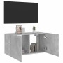 Mueble de TV de pared con luces LED gris hormigón 80x35x41 cm en Muebles TV | Comprar online en Foru.es