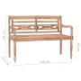 Banco Batavia madera de teca maciza blanco lavado 120 cm de vidaXL, Bancos de jardín - Ref: Foro24-316035, Precio: 225,93 €, ...