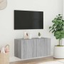 Mueble de TV de pared con luces LED gris Sonoma 80x35x41 cm en Muebles TV | Comprar online en Foru.es