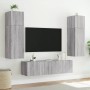 Mueble de TV de pared con luces LED gris Sonoma 80x35x41 cm en Muebles TV | Comprar online en Foru.es