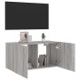 Mueble de TV de pared con luces LED gris Sonoma 80x35x41 cm en Muebles TV | Comprar online en Foru.es
