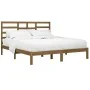 Estructura de cama madera maciza de pino marrón miel 200x200 cm de vidaXL, Camas y somieres - Ref: Foro24-3105818, Precio: 15...