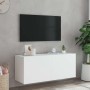 Mueble de TV de pared con luces LED blanco 100x35x41 cm en Muebles TV | Comprar online en Foru.es