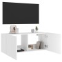 Mueble de TV de pared con luces LED blanco 100x35x41 cm en Muebles TV | Comprar online en Foru.es