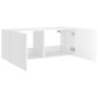 Mueble de TV de pared con luces LED blanco 100x35x41 cm en Muebles TV | Comprar online en Foru.es