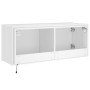 Mueble de TV de pared con luces LED blanco 100x35x41 cm en Muebles TV | Comprar online en Foru.es