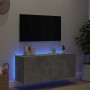 Mueble de TV de pared con luces LED gris hormigón 100x35x41 cm en Muebles TV | Comprar online en Foru.es