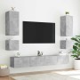 Mueble de TV de pared con luces LED gris hormigón 100x35x41 cm en Muebles TV | Comprar online en Foru.es