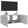 Mueble de TV de pared con luces LED gris hormigón 100x35x41 cm en Muebles TV | Comprar online en Foru.es