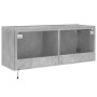Mueble de TV de pared con luces LED gris hormigón 100x35x41 cm en Muebles TV | Comprar online en Foru.es
