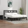 Estructura de cama de madera maciza de pino negra 200x200 cm de vidaXL, Camas y somieres - Ref: Foro24-3105819, Precio: 159,0...