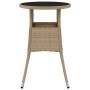 Mesa de jardín vidrio templado ratán sintético beige Ø60x75 cm de vidaXL, Mesas de jardín - Ref: Foro24-310601, Precio: 62,56...