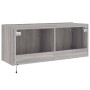 Mueble de TV de pared con luces LED gris Sonoma 100x35x41 cm en Muebles TV | Comprar online en Foru.es
