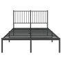 Estructura de cama con cabecero metal negro 120x200 cm de vidaXL, Camas y somieres - Ref: Foro24-350862, Precio: 97,91 €, Des...