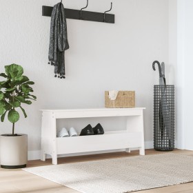 Banco de recibidor blanco 100x28x45 cm madera maciza de pino en Bancos para recibidores y almacenamiento | Comprar online en For