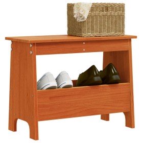 Banco de recibidor madera maciza pino marrón cera 60x28x45 cm en Bancos para recibidores y almacenamiento | Comprar online en Fo